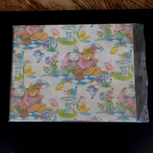 Vintage 92 Easter Bunny Bear Wrapping Craft Paper